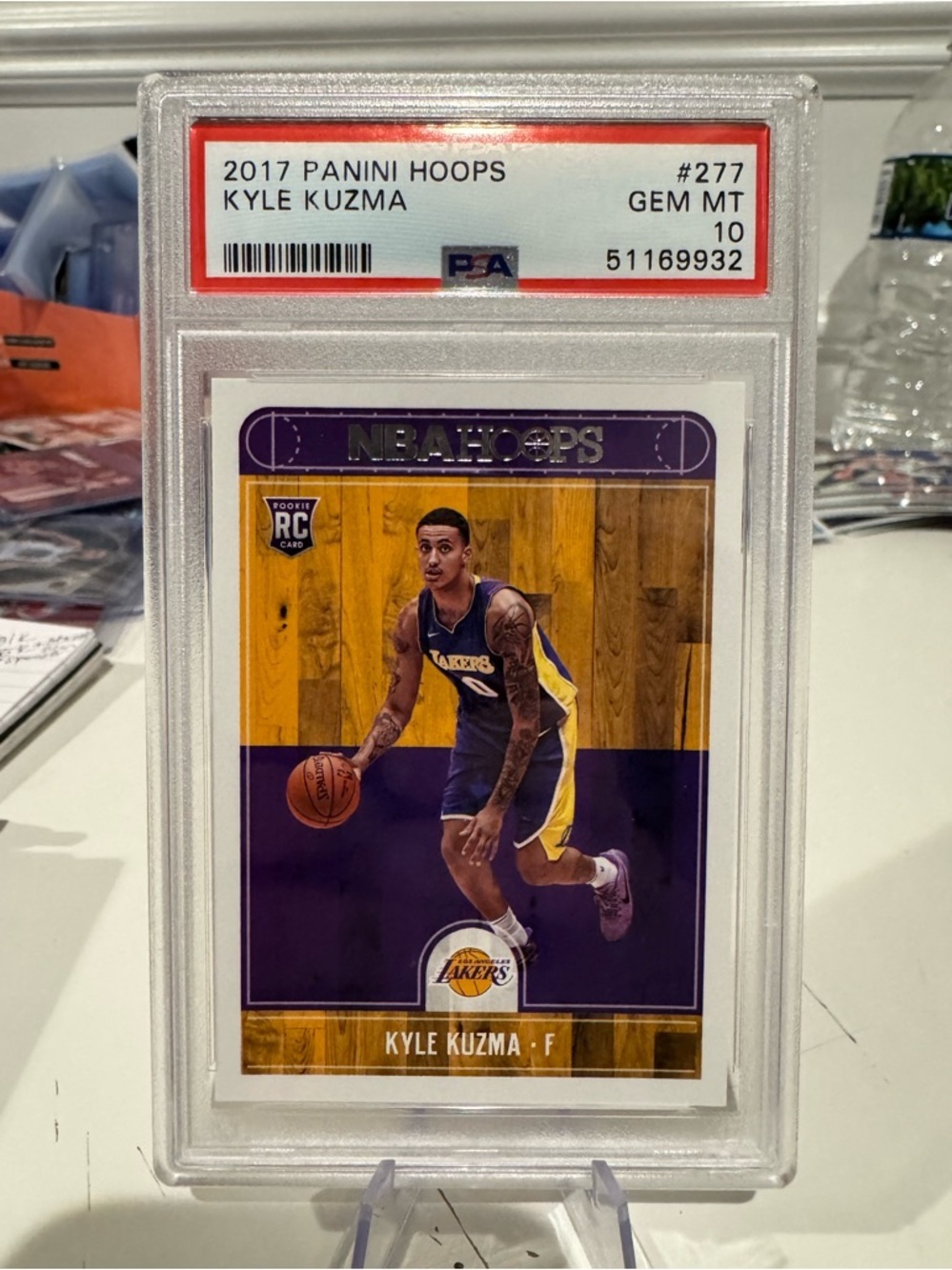 🏀 2017 Kyle Kuzma Panini NBA Hoops Rookie RC PSA 10 Gem Mint Lakers 🔥